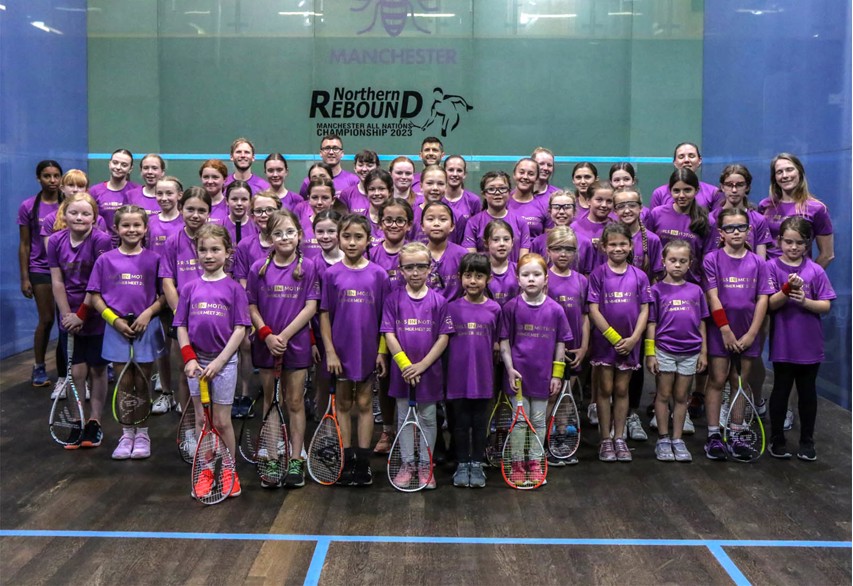Girls in attendance at the Squash Girls in Motion event